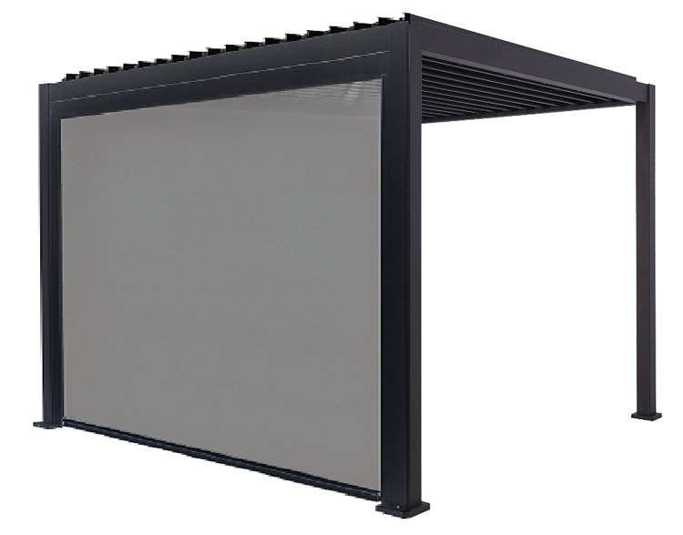 Screen antraciet voor pergola Solimar B300xH250cm