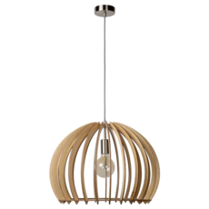 Lucide BOUNDE - Suspension - Ø 50 cm - E27 - Bois - Lampes suspendues & lustres