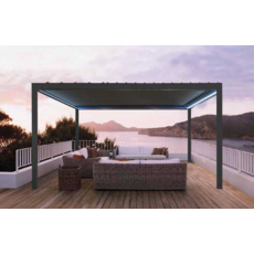 Pergola bioclimatique Sonny alu gris 300 x 400 cm - L'extérieur/terrasse