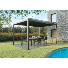 Pergola bioclimatique Sonny alu gris 300 x 400 cm - L'extérieur/terrasse